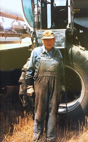 Weldon Barnes during harvest in 2001