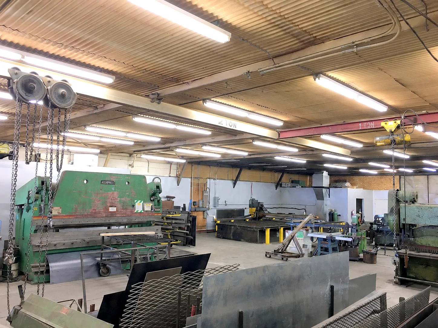 Cutting + forming area inside Barnes Welding